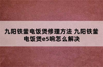 九阳铁釜电饭煲修理方法 九阳铁釜电饭煲e5响怎么解决